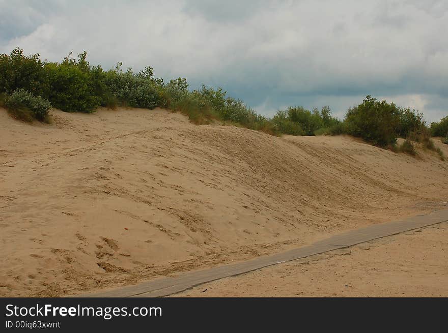 Dunes in Belgium coast in oostduinkerke