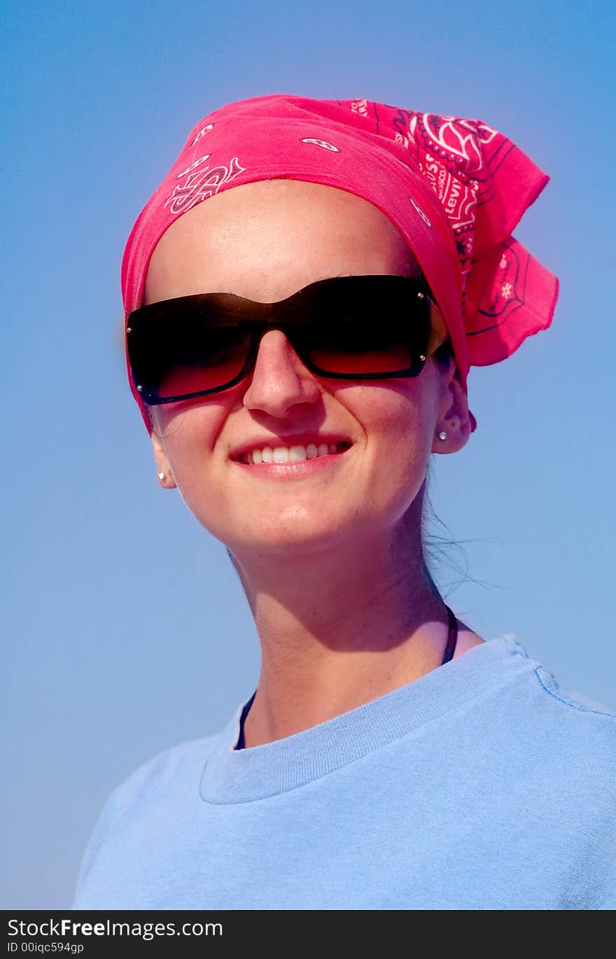 Portrait of a brunette nice girl at the beach. Portrait of a brunette nice girl at the beach.