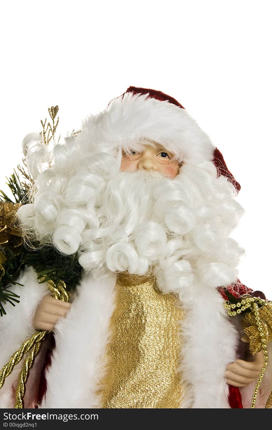 Santa Claus figure facing front on white background. Santa Claus figure facing front on white background