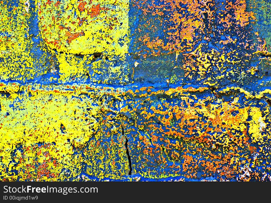 Grunge Painted Brick Wall