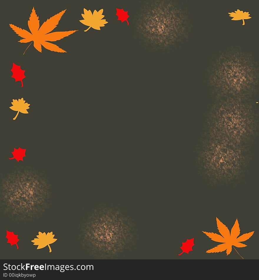 Autumn leaves colorful border on black  background. Autumn leaves colorful border on black  background