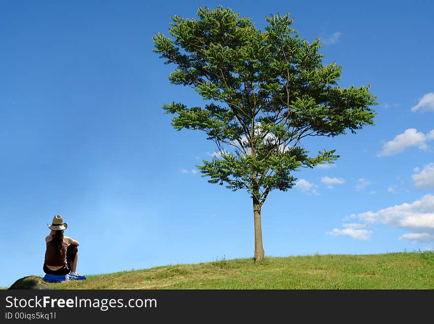 Woman and Tree