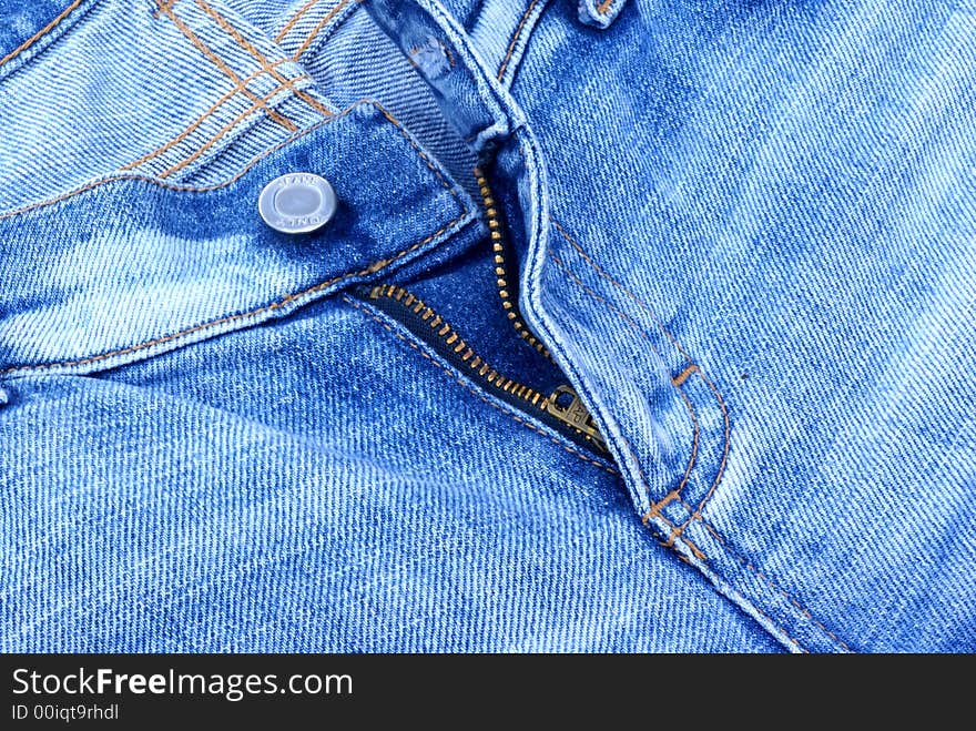 Close up of a jeans zipper. Close up of a jeans zipper.