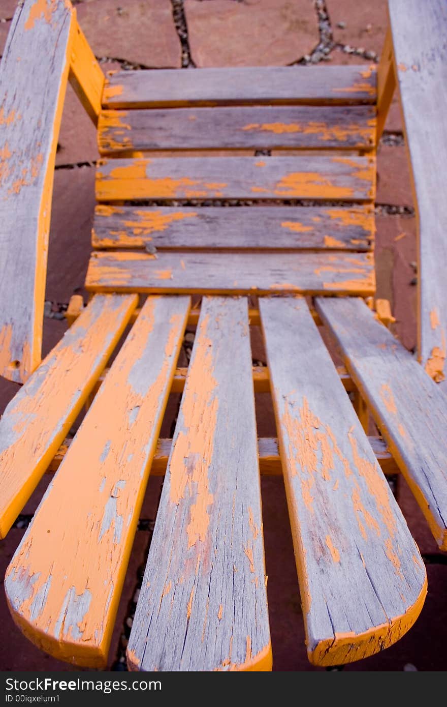 Shallow depth of field with focus on backrest of chair. Shallow depth of field with focus on backrest of chair