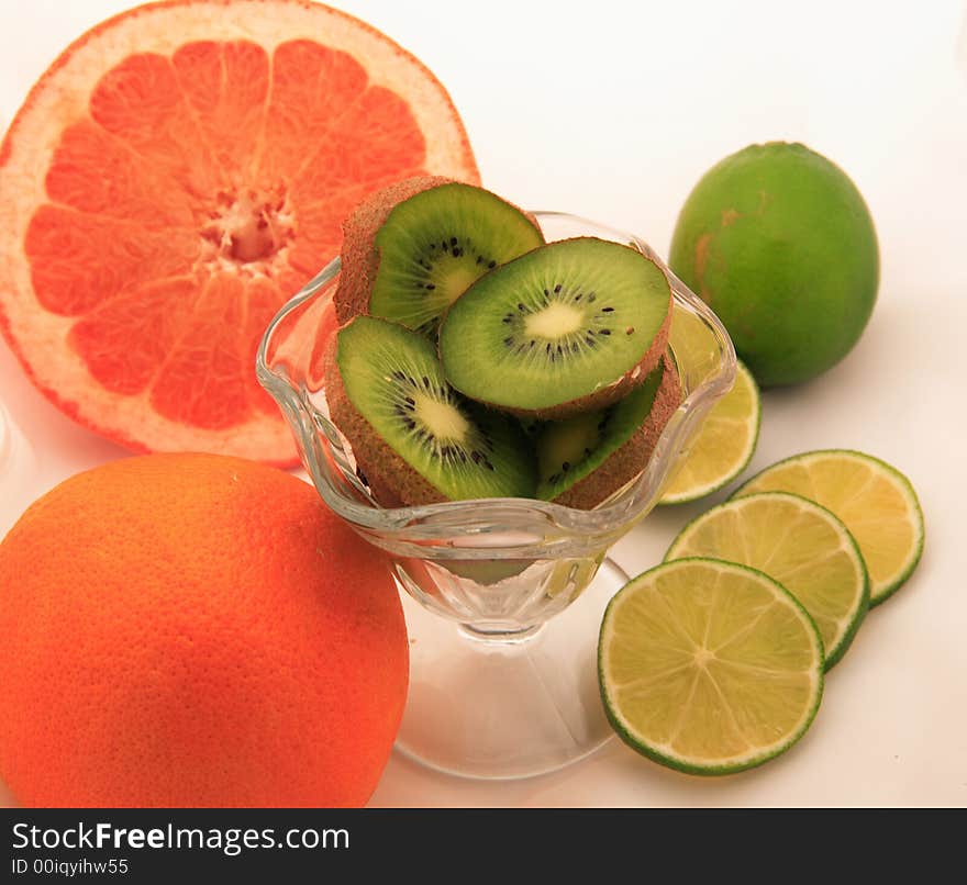 A variety of fresh fruit sliced and ready to be eaten