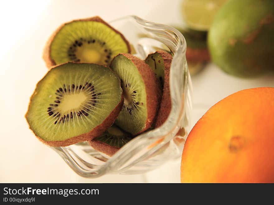 A variety of fresh fruit sliced and ready to be eaten