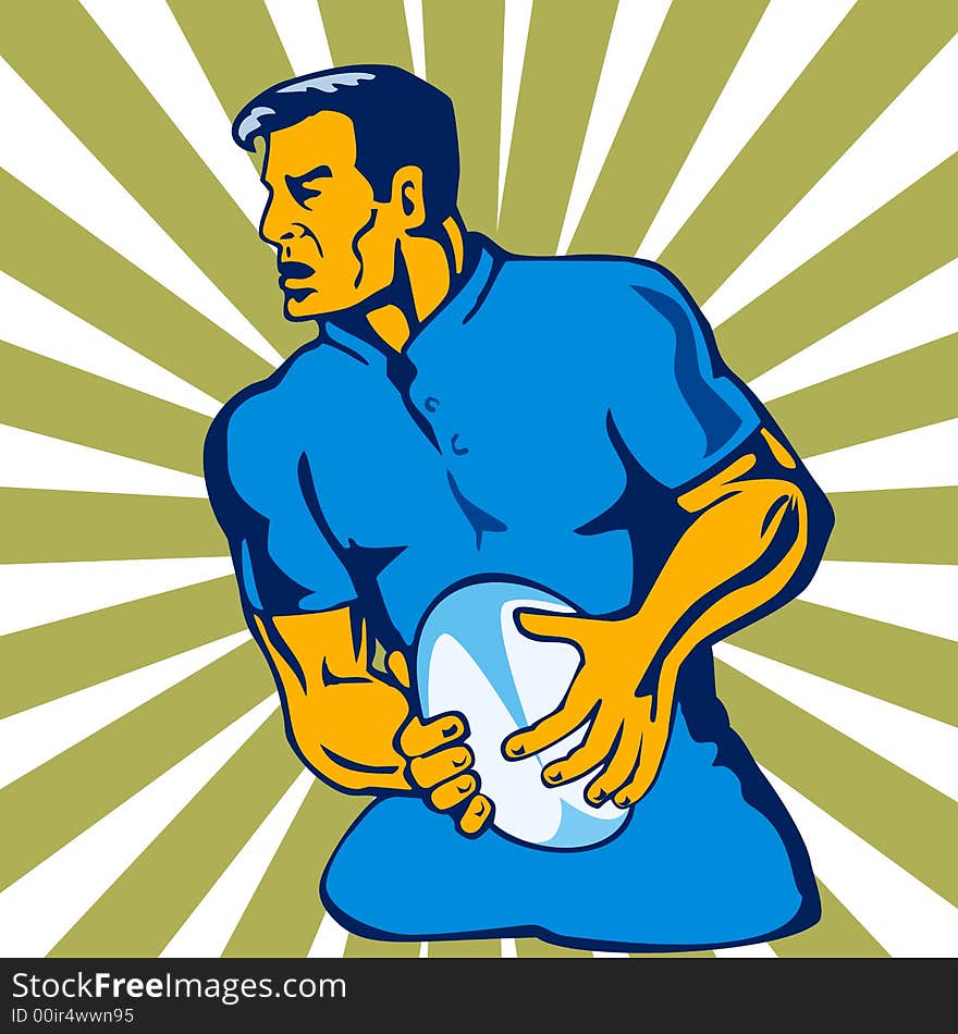 Rugby player passing ball