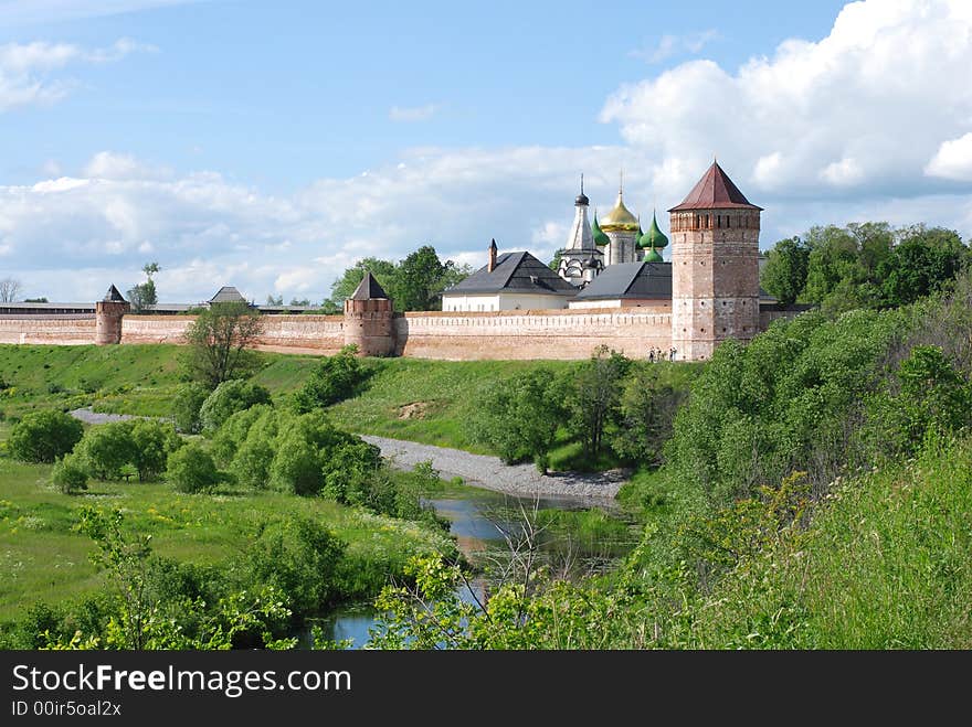 Old monastery in Russian town Suzdal