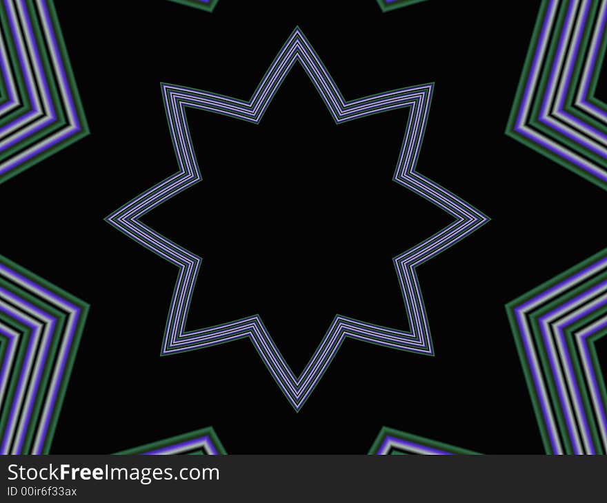 Computer generated symmetric fractal design. Computer generated symmetric fractal design