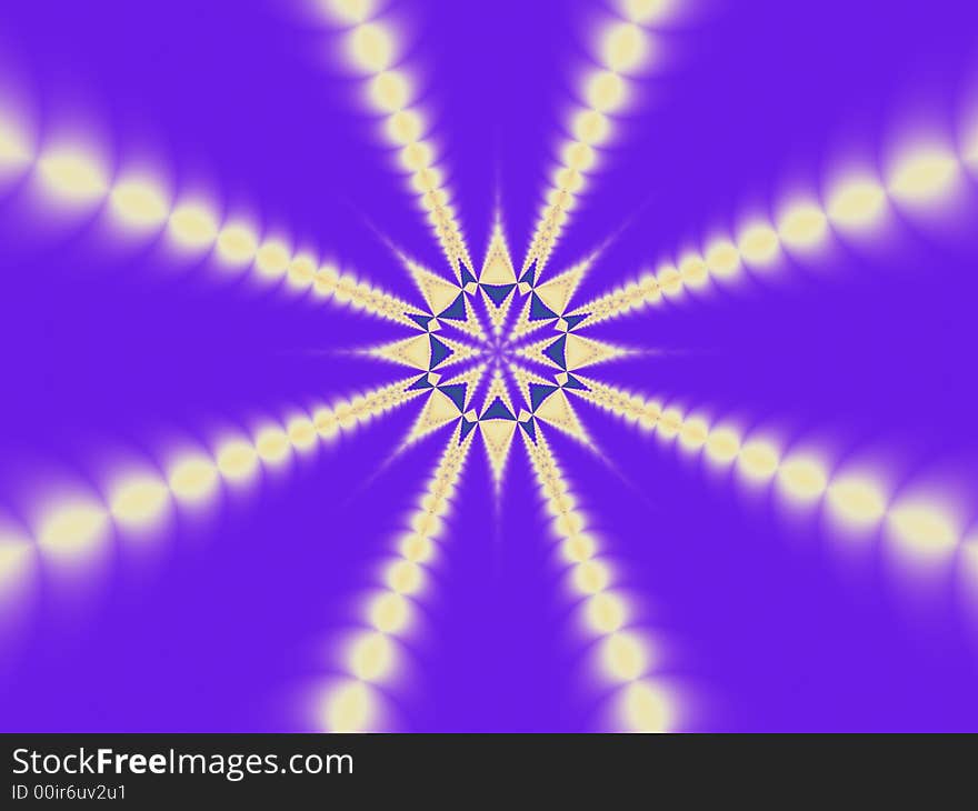 Computer generated symmetric fractal design. Computer generated symmetric fractal design