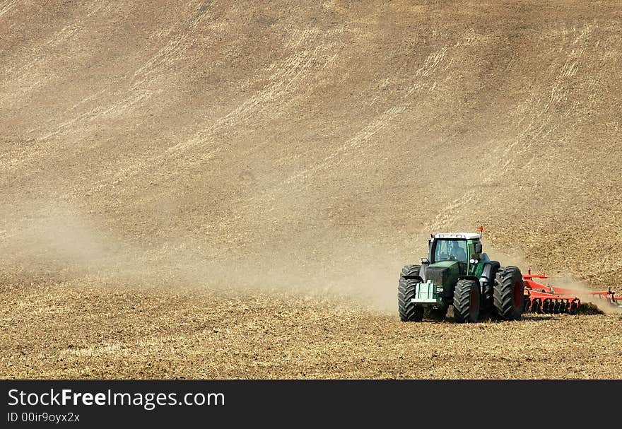 Tractor on the field