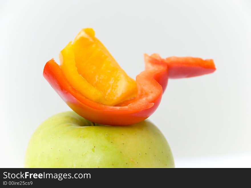 Red  and yellow pepper slices