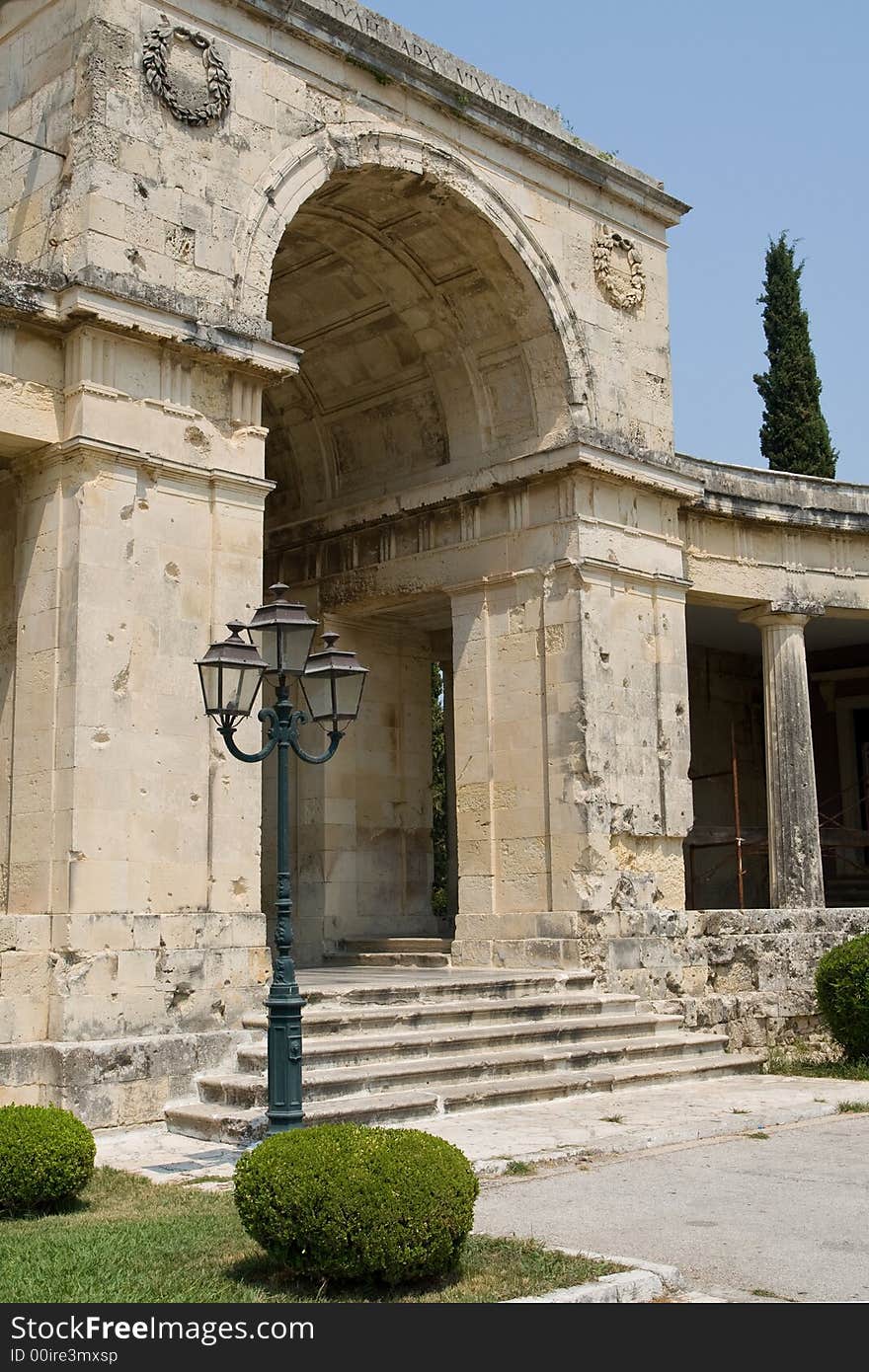 Ancient stone gate in Corfu town + Greece. Ancient stone gate in Corfu town + Greece