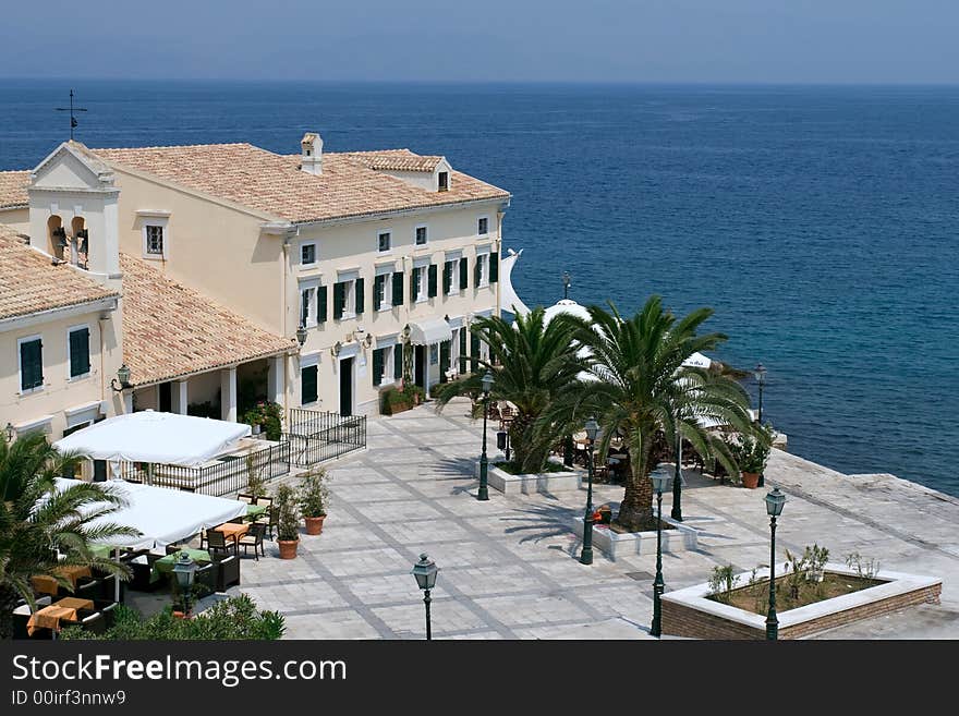 Exotic greek house near sea shore. Exotic greek house near sea shore