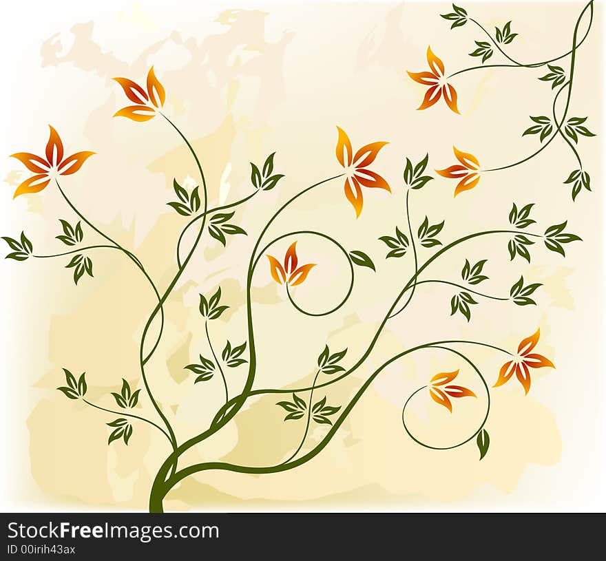 Abstract grunge floral background. Abstract grunge floral background