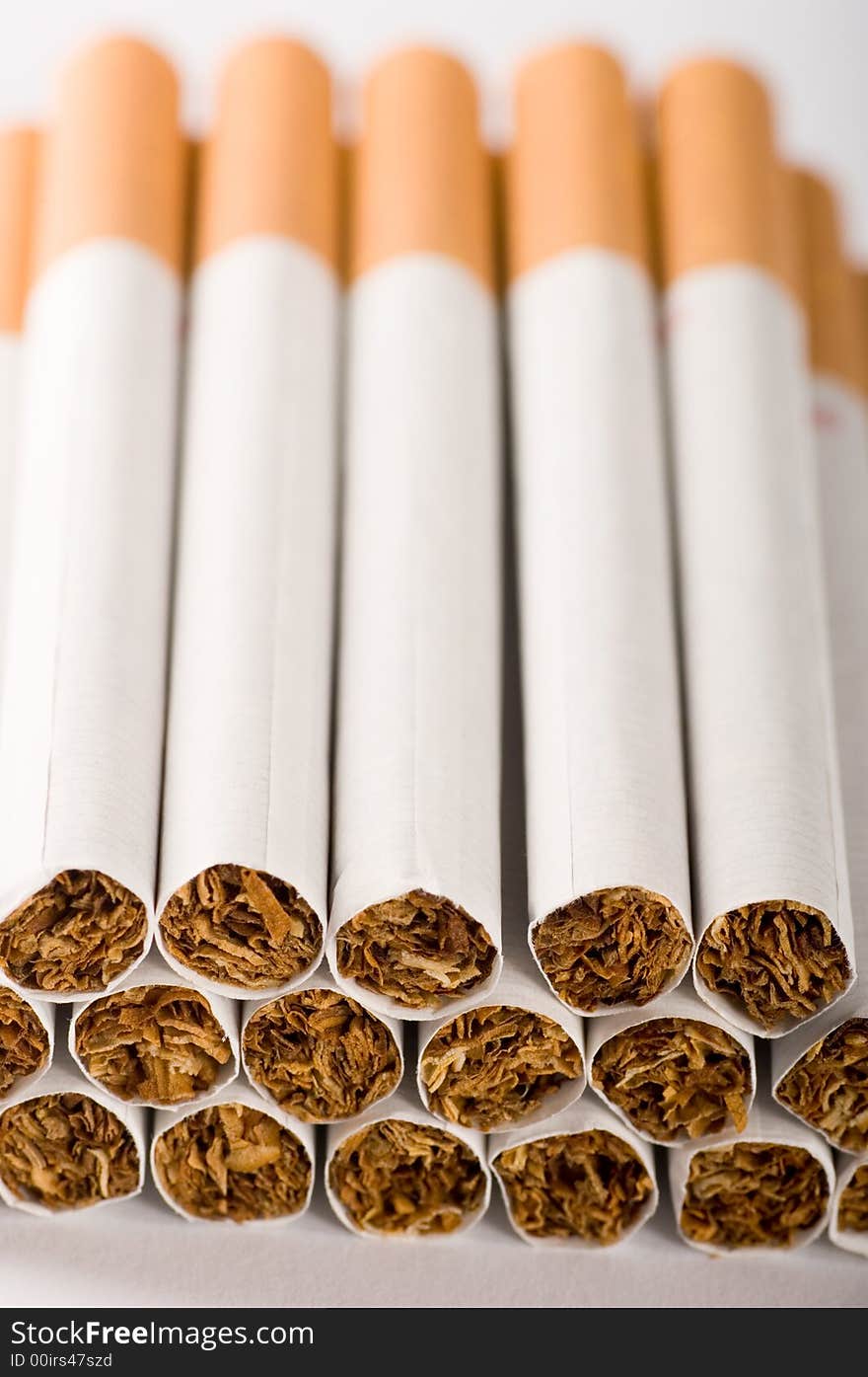 A bunch of cigarettes close up