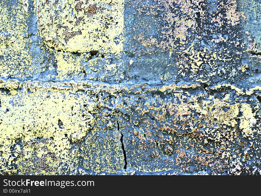 Grunge Painted Brick Wall