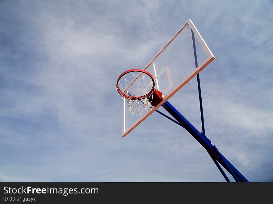 Backboard on the cloud sky