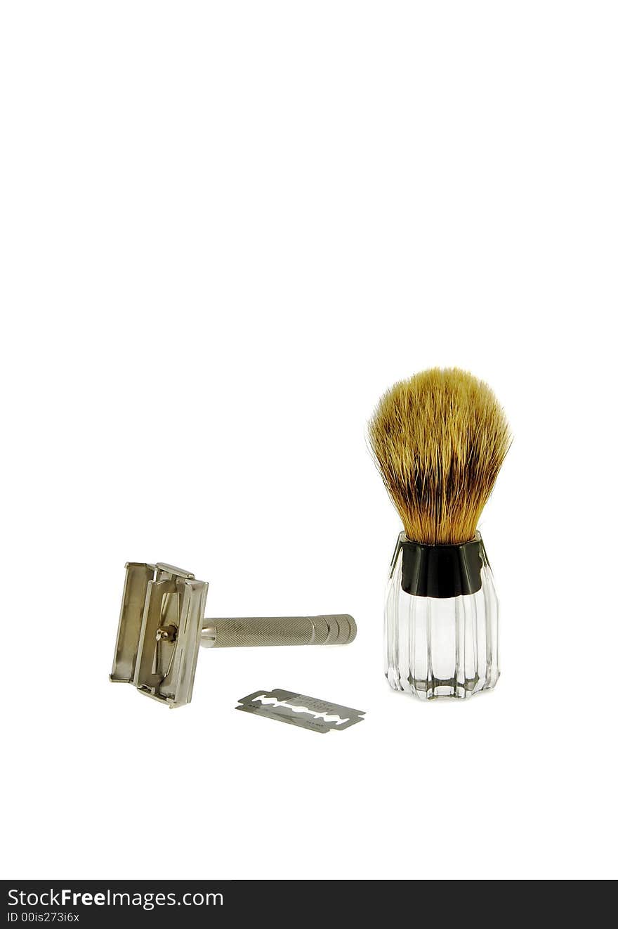 Razor and Brush for Shaving