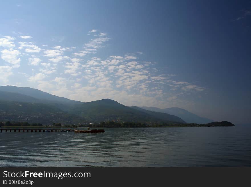 Ohrid lake scene in Macedonia