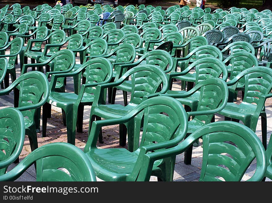 Row Of Plastic Chairs