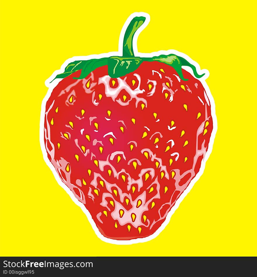 Illustration of the fresh strawberry