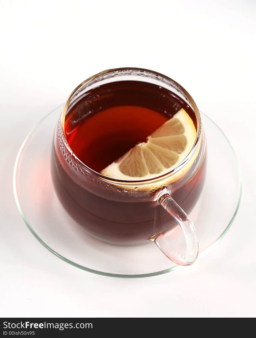 Cup of tea with lemon