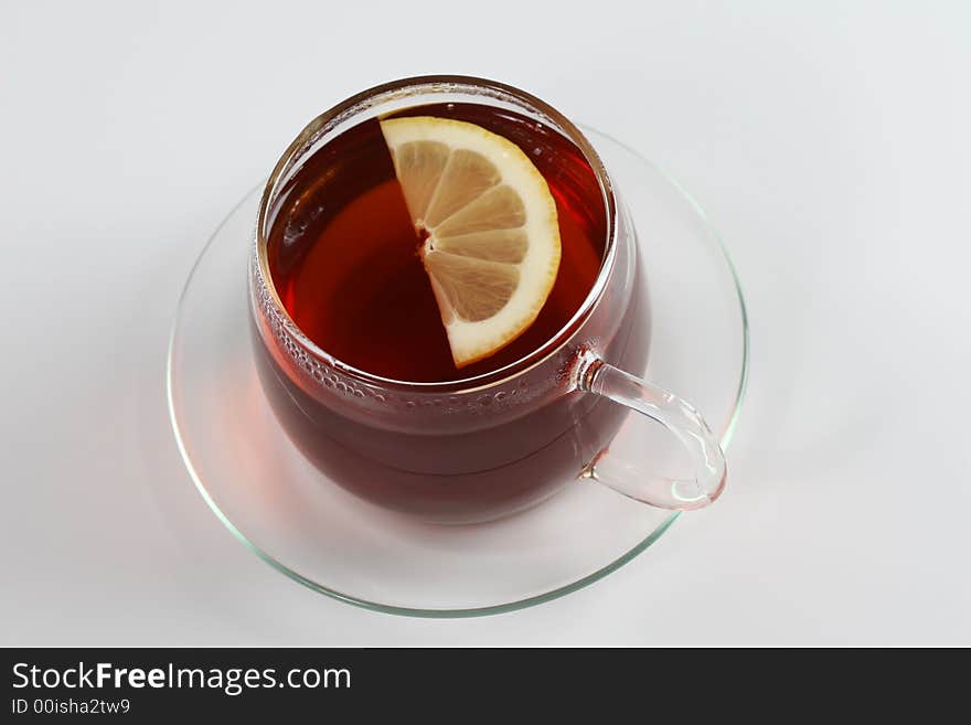 Cup of tea with lemon