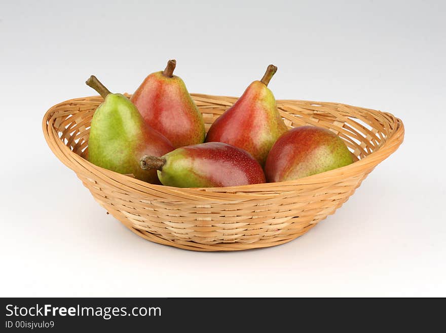 Pears on a basket