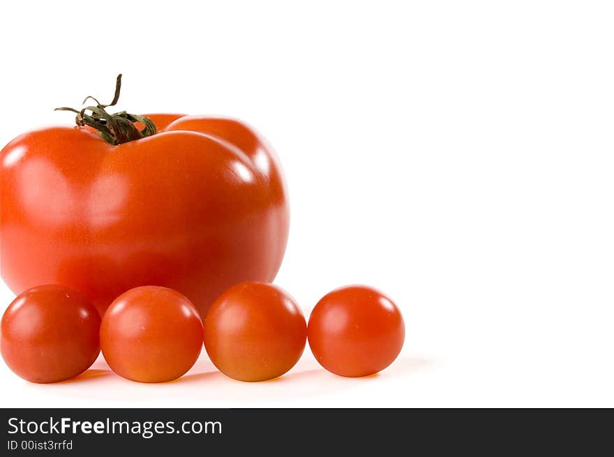 Five red tomatoes