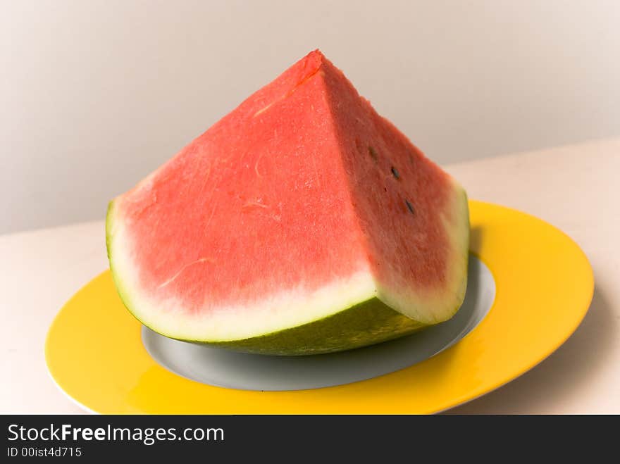 Watermelon  on the plate,close