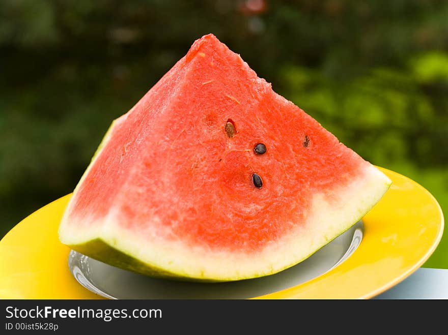 Watermelon  on the plate,close