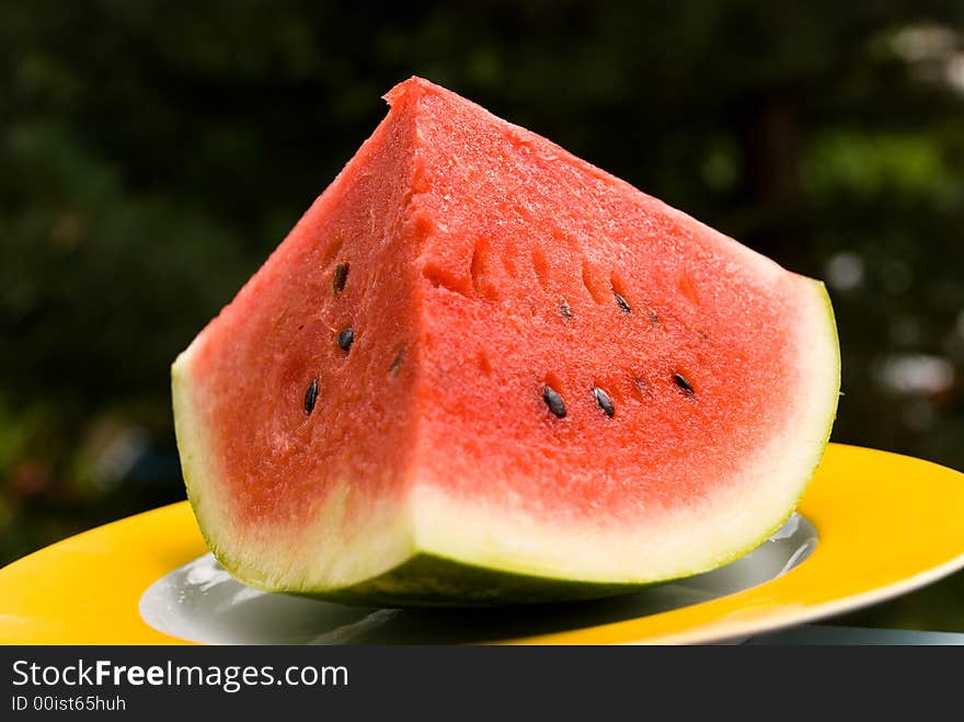 Watermelon  On The Plate,close