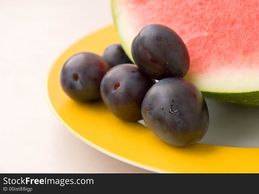 Watermelon  On The Plate,close