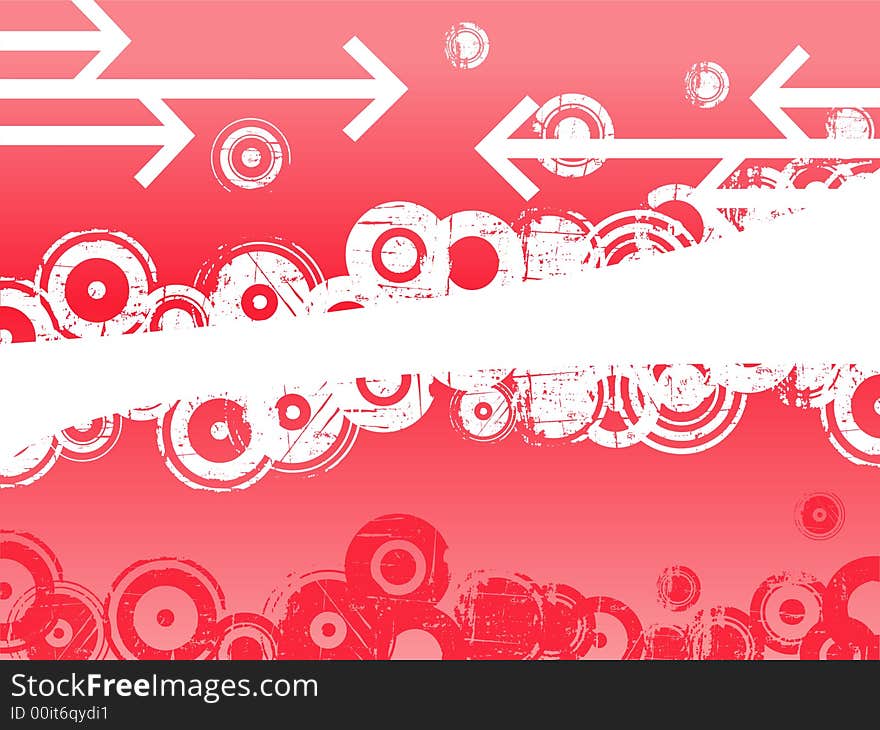 Retro circles and Arrows on a Pink background. Retro circles and Arrows on a Pink background