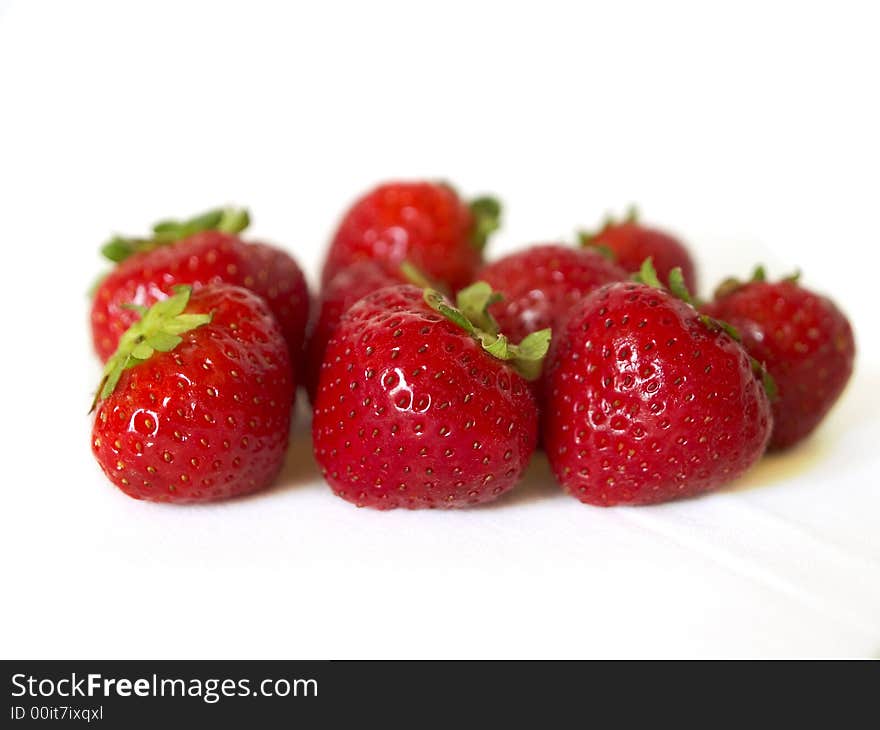 Strawberries isolated on the white background