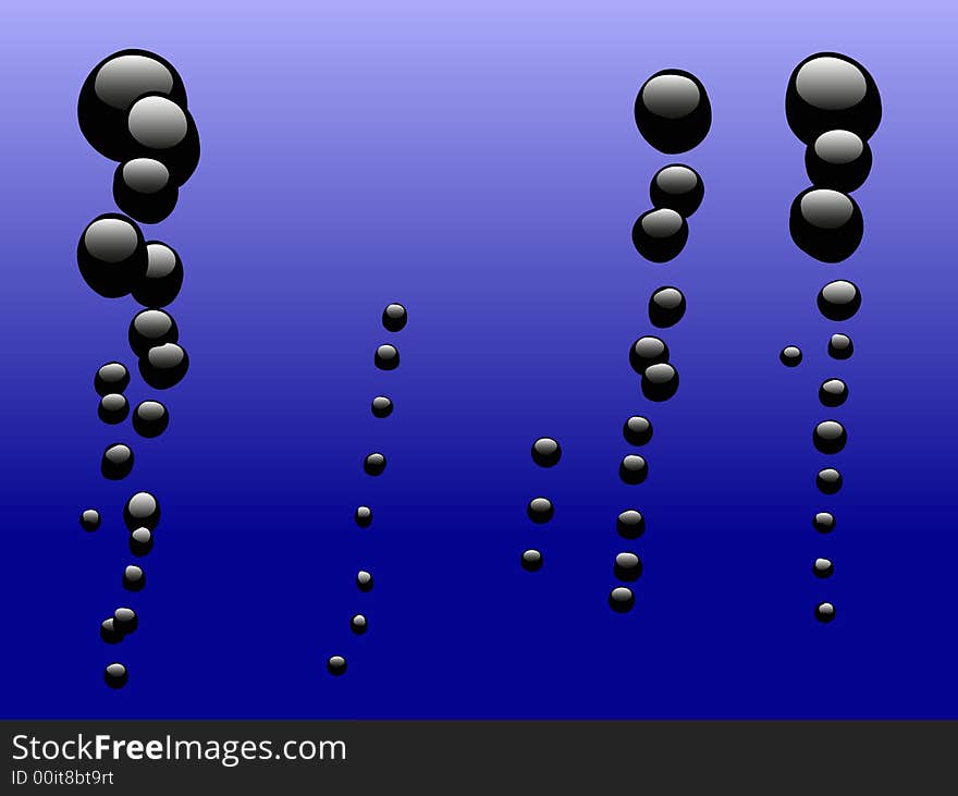 Black Bubbles On Blue