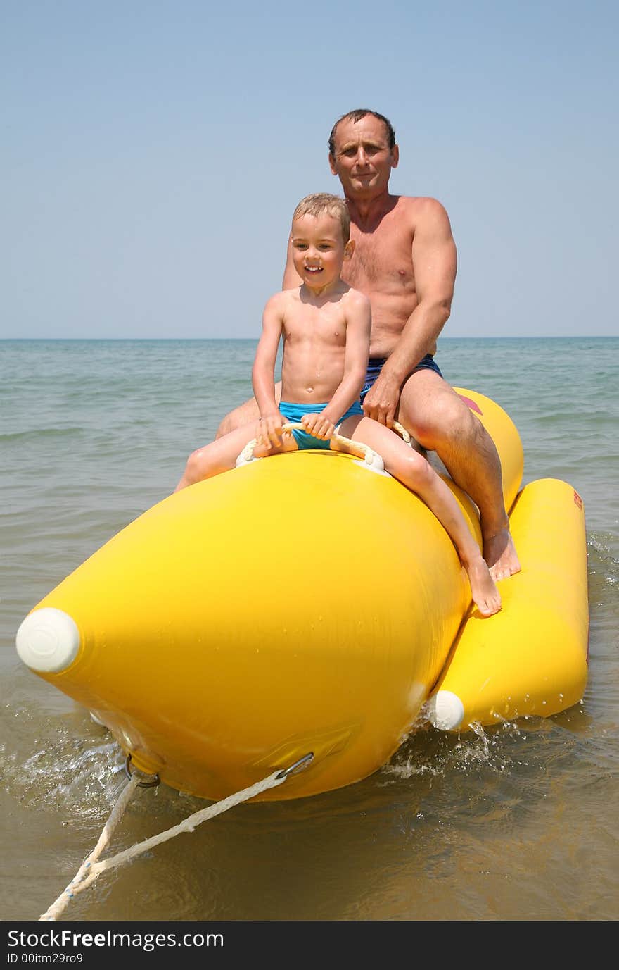 On the inflatable boat