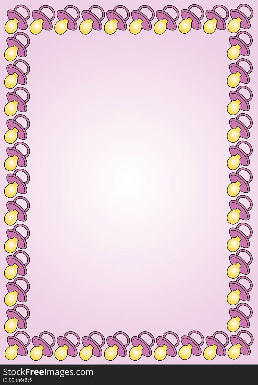 Frame with a lightpink gradient background and a border out of blue babysoothers. Usefult for advertisement, offers, greetings and so on. This file is also available as EPS_file. Frame with a lightpink gradient background and a border out of blue babysoothers. Usefult for advertisement, offers, greetings and so on. This file is also available as EPS_file