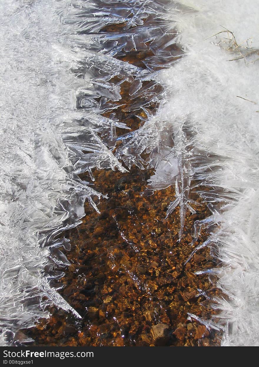 An ise-framed spring stream near the Arakchley lake