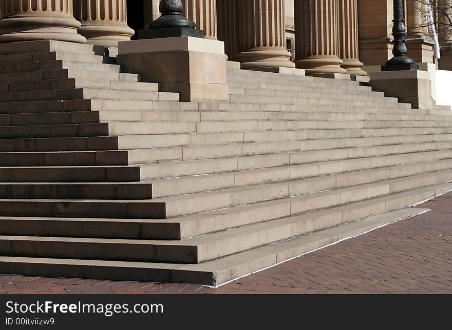Stone Columns And Stairs, Classical Architecture, Building