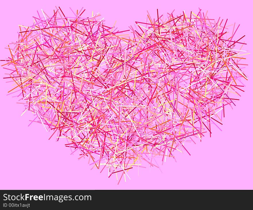 Prickly heart on a pink background