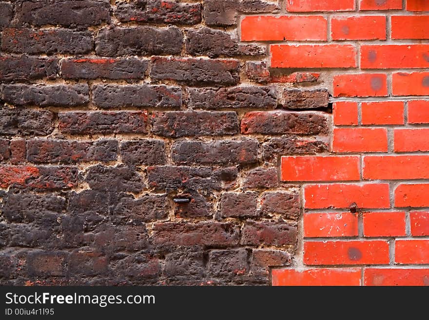 Red detailed brick wall background