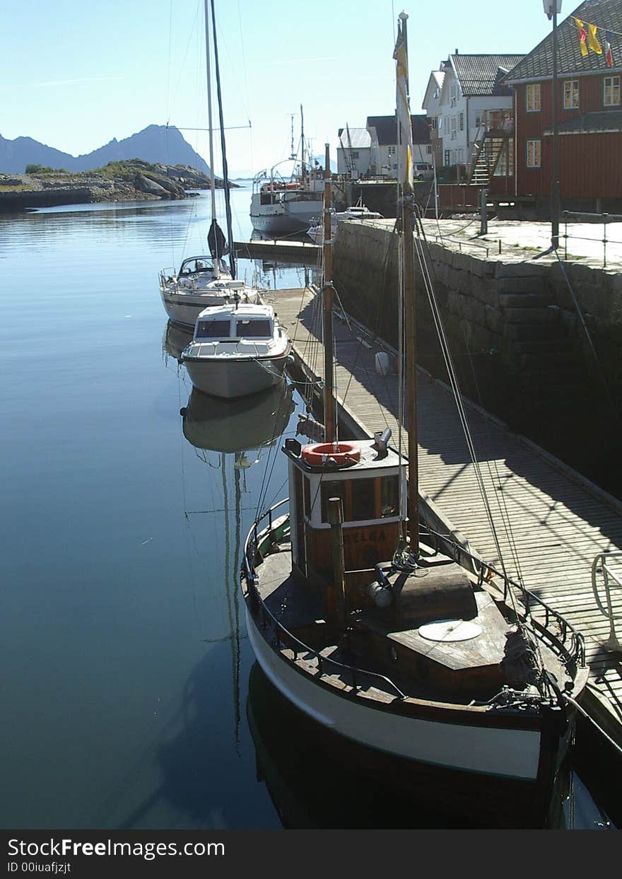 Small fishing village in Norway, Scandinavia