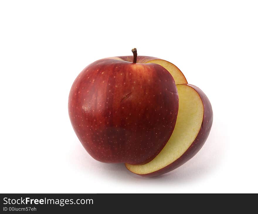 An apple variety called Red Cheaf isolated on white. An apple variety called Red Cheaf isolated on white.