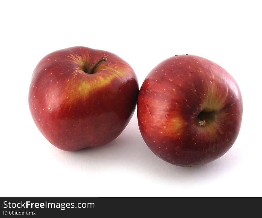 An apple variety called Red Cheaf isolated on white. An apple variety called Red Cheaf isolated on white.