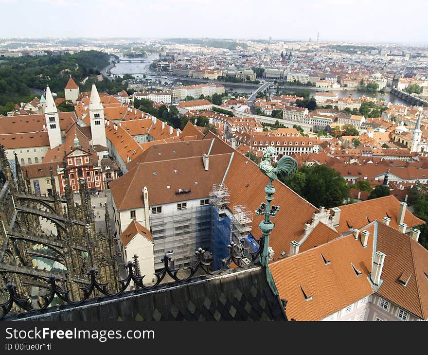 Praha in czech republic aerial view. Praha in czech republic aerial view