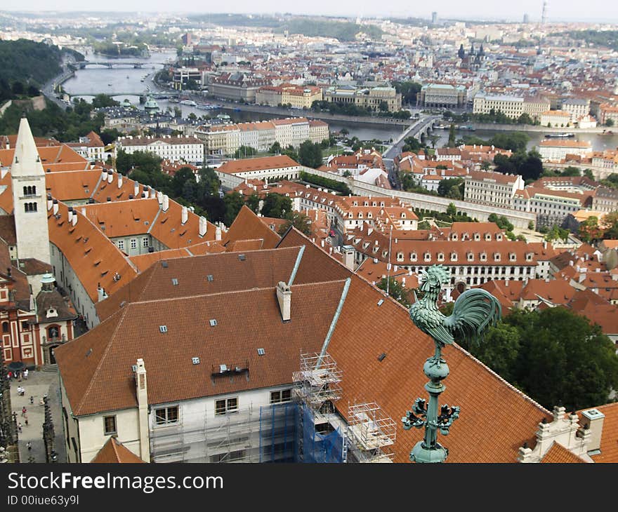 Beauty panoramic aerial view on Praha - Czech Republic