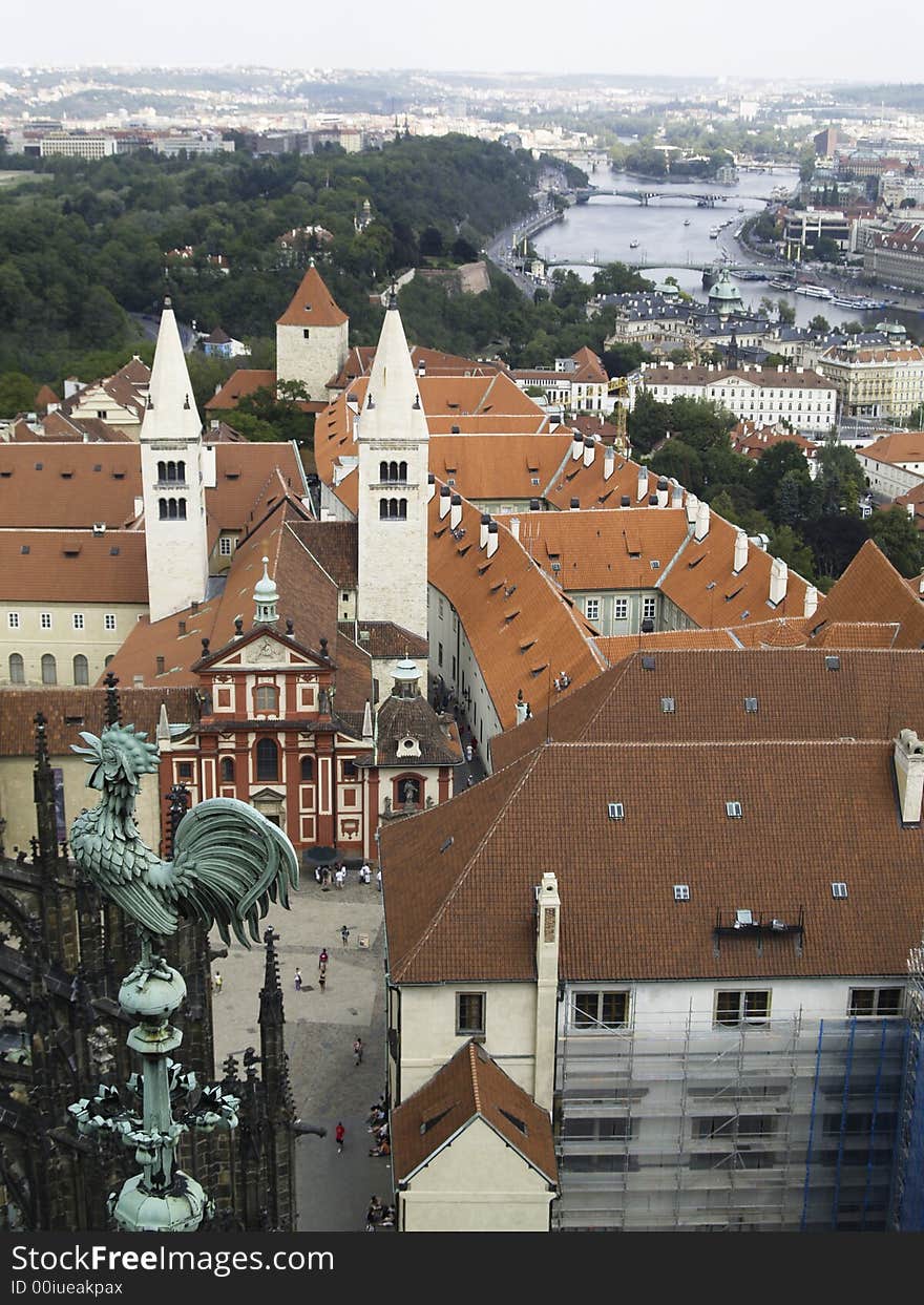 Aerial view on Praha in czech republic. Aerial view on Praha in czech republic