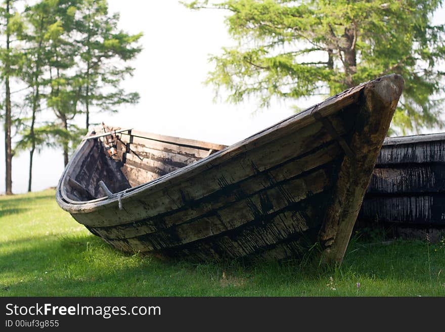 Old wooden fishing boat